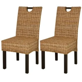 Sillas de comedor 2 unidades ratán kubu madera de mango de , Sillas de comedor - Ref: Foro24-243638, Precio: 193,82 €, Descue...