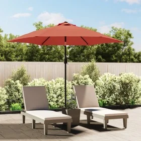 Sombrilla de jardín con palo de metal terracota 300 cm by , Umbrellas - Ref: Foro24-313753, Price: 62,77 €, Discount: %