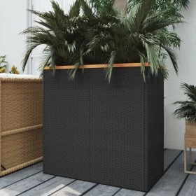 Jardinera de ratán sintético negra 80x40x80 cm by , Pots and planters - Ref: Foro24-319417, Price: 107,85 €, Discount: %