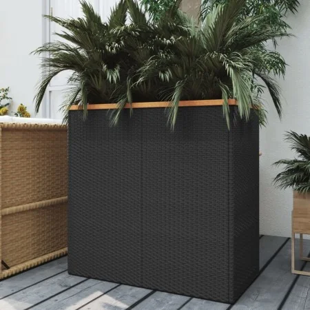 Jardinera de ratán sintético negra 80x40x80 cm de , Maceteros y jardineras - Ref: Foro24-319417, Precio: 107,85 €, Descuento: %