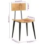 Sillas de comedor 2 uds madera maciza de mango 44x40x80 cm de , Sillas de comedor - Ref: Foro24-348161, Precio: 203,23 €, Des...