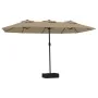 Sombrilla doble de jardín con luces LED gris taupe 449x245 cm de , Sombrillas - Ref: Foro24-362956, Precio: 196,24 €, Descuen...