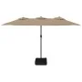 Sombrilla doble de jardín con luces LED gris taupe 449x245 cm de , Sombrillas - Ref: Foro24-362956, Precio: 196,24 €, Descuen...