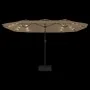 Sombrilla doble de jardín con luces LED gris taupe 449x245 cm de , Sombrillas - Ref: Foro24-362956, Precio: 196,24 €, Descuen...