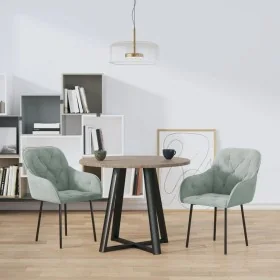 Sillas de comedor 2 unidades terciopelo gris claro de , Sillas de comedor - Ref: Foro24-344845, Precio: 143,24 €, Descuento: %