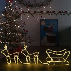 Renos y trineo de Navidad decoración jardín 576 LEDs de , Luces de Navidad - Ref: Foro24-51257, Precio: 81,32 €, Descuento: %