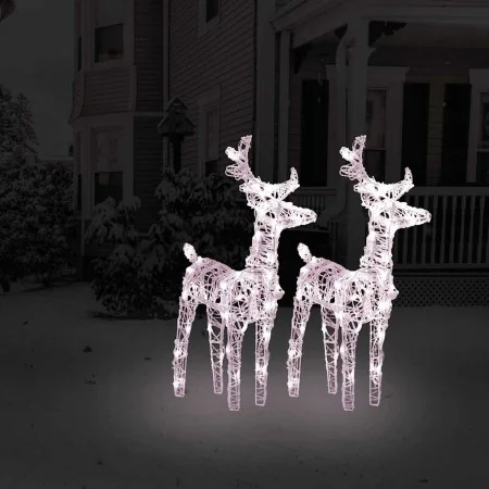 Renos de Navidad 2 unidades 80 LED blanco cálido acrílico de , Luces de Navidad - Ref: Foro24-342678, Precio: 66,22 €, Descue...