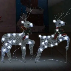 Renos de Navidad 2 unidades 40 LED plateado de , Luces de Navidad - Ref: Foro24-342684, Precio: 50,25 €, Descuento: %