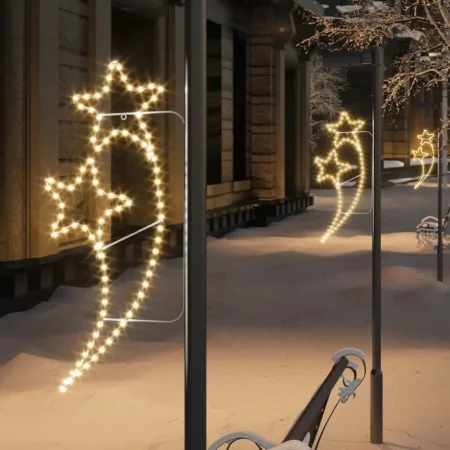 Tira de luces de estrella 2 uds blanco cálido 125,5x53x4,5 cm de , Luces de Navidad - Ref: Foro24-343318, Precio: 73,66 €, De...