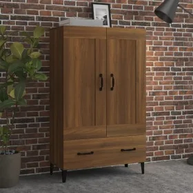 Aparador alto de madera contrachapada marrón roble 70x31x115 cm de , Aparadores - Ref: Foro24-817488, Precio: 94,83 €, Descue...