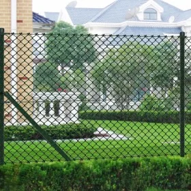 Valla tela metálica con postes acero verde 1x25 m by , fence panels - Ref: Foro24-140357, Price: 208,17 €, Discount: %