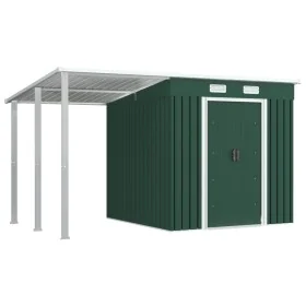 Cobertizo jardín con tejado extendido acero verde 346x193x181 cm de , Cobertizos - Ref: Foro24-144037, Precio: 669,46 €, Desc...