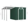 Cobertizo jardín con tejado extendido acero verde 346x193x181 cm de , Cobertizos - Ref: Foro24-144037, Precio: 669,46 €, Desc...