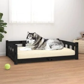 Cama para perros madera maciza de pino negro 105,5x75,5x28 cm de , Camas para perros - Ref: Foro24-820206, Precio: 104,80 €, ...