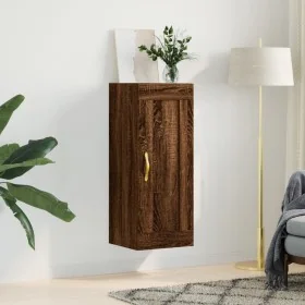 Armario de pared madera ingeniería marrón roble 34,5x34x90 cm by , Sideboards - Ref: Foro24-835025, Price: 50,80 €, Discount: %