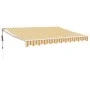Toldo retráctil automático amarillo y blanco 3x2,5 m de , Toldos - Ref: Foro24-3154481, Precio: 251,18 €, Descuento: %
