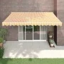 Toldo retráctil automático amarillo y blanco 4x3 m de , Toldos - Ref: Foro24-3154483, Precio: 323,42 €, Descuento: %