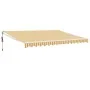 Toldo retráctil automático amarillo y blanco 4x3 m de , Toldos - Ref: Foro24-3154483, Precio: 323,42 €, Descuento: %