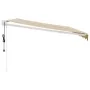 Toldo retráctil automático amarillo y blanco 4x3 m de , Toldos - Ref: Foro24-3154483, Precio: 323,42 €, Descuento: %