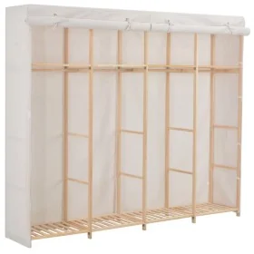 Armario de tela blanco 200x40x170 cm de , Armarios roperos - Ref: Foro24-248200, Precio: 166,21 €, Descuento: %