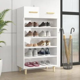 Mueble zapatero madera contrachapada blanco brillo 60x35x105 cm de , Zapateros y organizadores de calzado - Ref: Foro24-81278...