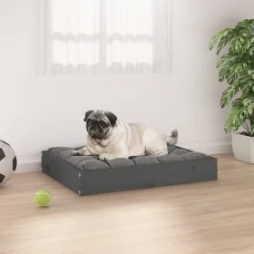 Cama para perros madera maciza de pino gris 61,5x49x9 cm by , Beds for dogs - Ref: Foro24-820853, Price: 21,86 €, Discount: %