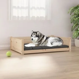Cama para perros madera maciza de pino 105,5x75,5x28 cm de , Camas para perros - Ref: Foro24-821462, Precio: 86,53 €, Descuen...