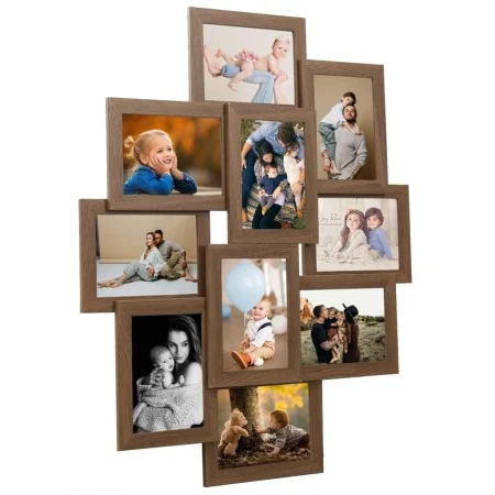 Marco collage para fotos 10x(10x15 cm) marrón claro MDF de , Marcos para fotos - Ref: Foro24-332776, Precio: 28,46 €, Descuen...