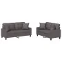 Juego de sofás con cojines 2 piezas cuero sintético gris de , Sofás - Ref: Foro24-3201370, Precio: 407,32 €, Descuento: %