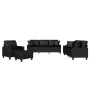 Juego de sofás con cojines 4 piezas cuero sintético negro de , Sofás - Ref: Foro24-3201353, Precio: 697,93 €, Descuento: %