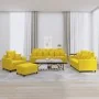 Juego de sofás con cojines 4 piezas terciopelo amarillo by , Sofas - Ref: Foro24-3201696, Price: 612,42 €, Discount: %