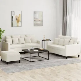 Juego de sofás con cojines 3 piezas terciopelo crema von , Sofas - Ref: Foro24-3201718, Preis: 506,65 €, Rabatt: %