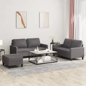 Juego de sofás con cojines 3 piezas cuero sintético gris by , Sofas - Ref: Foro24-3201415, Price: 472,13 €, Discount: %