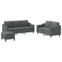 Juego de sofás con cojines 3 piezas tela gris oscuro by , Sofas - Ref: Foro24-3201843, Price: 536,21 €, Discount: %