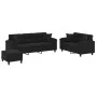 Juego de sofás con cojines 3 piezas tela microfibra negro de , Sofás - Ref: Foro24-3202359, Precio: 640,53 €, Descuento: %