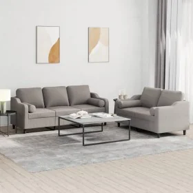 Juego de sofás con cojines 2 piezas tela gris taupe by , Sofas - Ref: Foro24-3201857, Price: 501,99 €, Discount: %