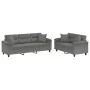 Juego de sofás con cojines 2 piezas tela microfibra gris oscuro de , Sofás - Ref: Foro24-3202352, Precio: 590,24 €, Descuento: %