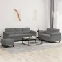 Juego de sofás con cojines 3 piezas tela microfibra gris oscuro de , Sofás - Ref: Foro24-3202346, Precio: 599,94 €, Descuento: %