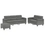 Juego de sofás con cojines 3 piezas tela microfibra gris oscuro de , Sofás - Ref: Foro24-3202346, Precio: 599,94 €, Descuento: %