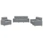 Juego de sofás con cojines 3 piezas tela gris claro de , Sofás - Ref: Foro24-3201552, Precio: 626,68 €, Descuento: %
