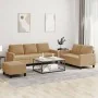 Juego de sofás con cojines 3 piezas terciopelo marrón by , Sofas - Ref: Foro24-3201533, Price: 521,06 €, Discount: %