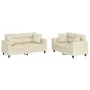 Juego de sofás con cojines 2 piezas cuero sintético color crema by , Sofas - Ref: Foro24-3202373, Price: 514,83 €, Discount: %