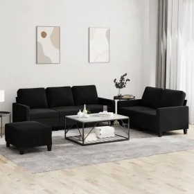 Juego de sofás con cojines 3 piezas terciopelo negro von , Sofas - Ref: Foro24-3201531, Preis: 535,34 €, Rabatt: %