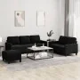 Juego de sofás con cojines 3 piezas terciopelo negro de , Sofás - Ref: Foro24-3201531, Precio: 535,34 €, Descuento: %