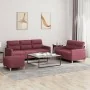 Juego de sofás con cojines 3 piezas tela rojo tinto by , Sofas - Ref: Foro24-3201614, Price: 509,03 €, Discount: %
