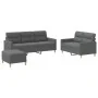 Juego de sofás con cojines 3 piezas tela gris oscuro by , Sofas - Ref: Foro24-3201609, Price: 516,92 €, Discount: %