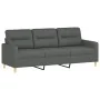 Juego de sofás con cojines 3 piezas tela gris oscuro by , Sofas - Ref: Foro24-3201609, Price: 516,92 €, Discount: %