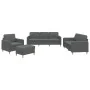 Juego de sofás con cojines 4 piezas tela gris oscuro by , Sofas - Ref: Foro24-3202063, Price: 672,57 €, Discount: %