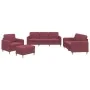 Juego de sofás con cojines 4 piezas tela rojo tinto by , Sofas - Ref: Foro24-3202068, Price: 599,97 €, Discount: %