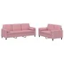 Juego de sofás con cojines 2 piezas terciopelo rosa by , Sofas - Ref: Foro24-3202037, Price: 581,18 €, Discount: %